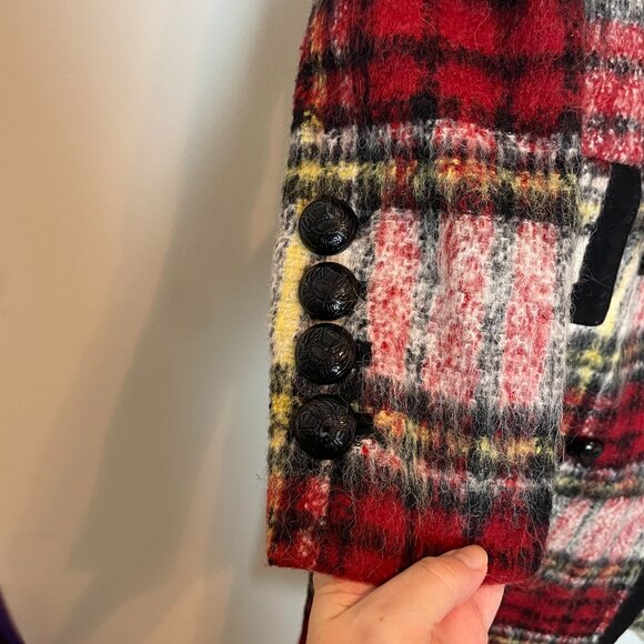 BURBERRY Tartan Plaid Wool Mohair Double Breasted Oversized Runway Pea Coat \\ 4 - Picture 7 of 13